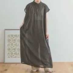 アーバンリサーチ ボイルハイネックワンピース ノースリーブワンピース ロング