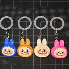【翌日迄発送】ラブブ 顔だけミニチュア めじるしアクセサリー　チャーム　4セット