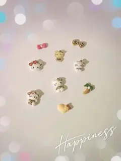 ヒョウ柄キティちゃんネイルパーツ