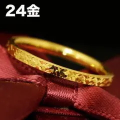 純金 K24 華麗な透かし彫り フラワーデザイン 24金 リング ゴールド 金 