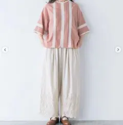 美品 サマンサモスモス ✕ KAZUMIコラボ刺繍パンツ フリーサイズ