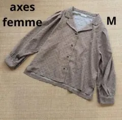 axes femme ドット柄 開襟長袖ブラウス Mのサムネイル