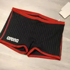 Lサイズ メンズ 競泳水着 アリーナ 競パン ショートボックス 黒赤のサムネイル