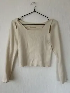 【MAJESTIC LEGON】チェーン付きオープンニット(アイボリー)