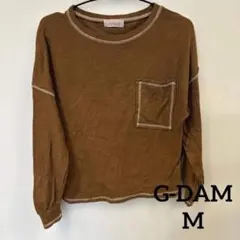 G-DAM ブラウン長袖Tシャツ ポケット付き M