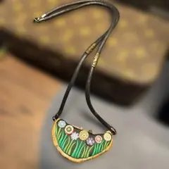 オオハシ トゥカンデザイン ネックレス 作家もの 陶器 南国テイスト 