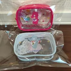 ケアベア　クリアミニポーチ　プライズ景品　ギーゴ　2点セット