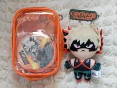 ヒロアカ USJ 爆豪勝己 プラッシュケース 缶バッジ ぬいぐるみセット ユニバ