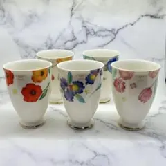 ungaro parisウンガロ フリーカップ 5客セット 花柄 金彩タンブラー