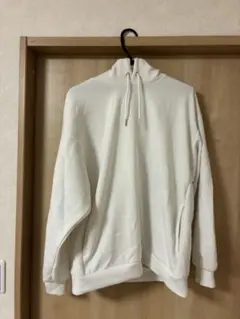 GU　ジーユー　ダブルフェイスビッグプルパーカー 長袖　白　ホワイトMサイズ