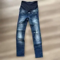H&M ダメージ加工　マタニティデニム