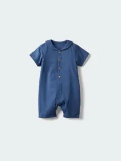 UNIQLO BABY ネイビー ボタン付きショートオール 70
