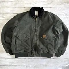希少アイテム！　カーハート デトロイトボンバージャケット黒襟 XL モスグリーン