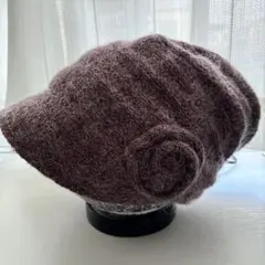 ウール混紡パープルキャスケット