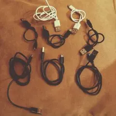 不要ケーブルセットMicro USB 8本 黒 白