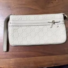 GUCCI ベージュ GGロゴ 長財布 ポーチストラップ付き
