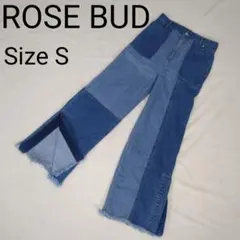 【人気】ROSE BUD　ローズバッド　パッチワーク　切替　ワイドデニムのサムネイル