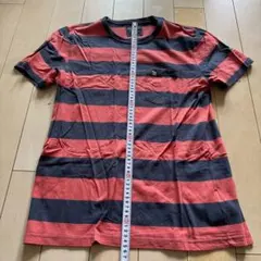 Abercrombie & Fitch Mサイズ Tシャツ 赤黒ストライプ