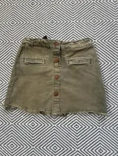 ZARA kids カーキ色デニムスカート