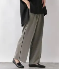 GLOBAL WORK ウツクシルエットサイドラインワイドパンツ