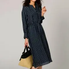 美品　UNTITLED アンタイトル レトロジオプリントワンピ　ウォッシャブル