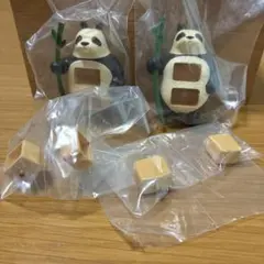 KIYATA 木工アートミニチュアコレクション　パンダ 2点まとめ　ガチャ