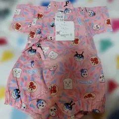 新品未使用　アンパンマン　甚平　ロンパース　ピンク色
