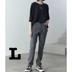 新品　Alfred Alex スキニーストレッチデニム　ダークグレー　L