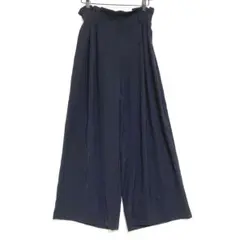 GU ジーユー　ハイウエスト ツータックワイドパンツ　濃紺　M