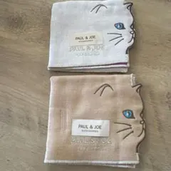 Paul &JOE新品ガーゼ猫ちゃんハンカチ２枚