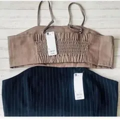 【ジーユー】ストライプビスチェ(セットアップ可能) Lサイズ　× 2枚セット