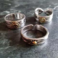 シルバー925 3点セット イーグル/サン/クロス オープンリング サイズフリー