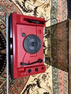 ★昭和レトロ★ レコードプレーヤー 本体 レッド