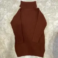 MURUA ブラウン オフタートルニットワンピ