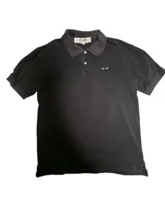 【美品】プレイコムデギャルソン ポロシャツ ブラック ハート ロゴ M PLAY COMME des GARCONS プレイ コムデギャルソン ポロシャツ