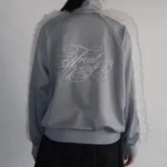 treat ürselfトリートユアセルフ ジャージ チュール フリル グレー