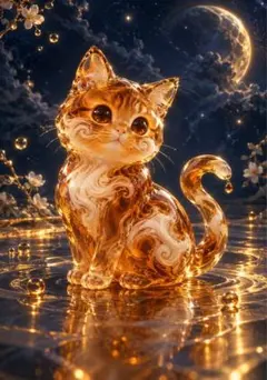 猫 デジタルアート 写真L版 1枚