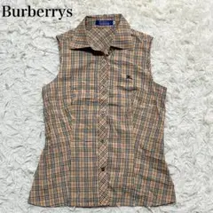 BURBERRY チェック柄 ノースリーブ　シャツ 38 バーバリーブルーレーベル ノースリーブシャツ チェック柄 三陽商会 38