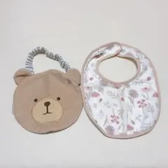 【プティマイン】スタイ2枚セット よだれかけ クマ くま 花柄 まとめ売り