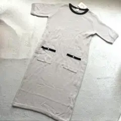 【タグ付き未使用】リアラ×PG 半袖ワンピース　ベージュ　S きれいめ