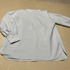 水色 ストライプ 長袖シャツ Mサイズ　無印良品