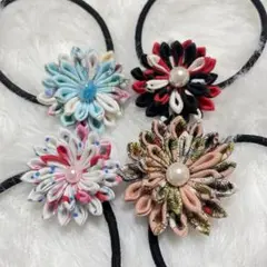 ハンドメイド　ヘアゴム　４点セット