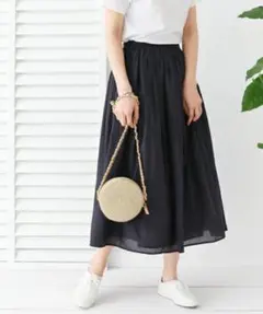 DOORS アーバンリサーチドアーズ コットンボイルギャザーロングスカート