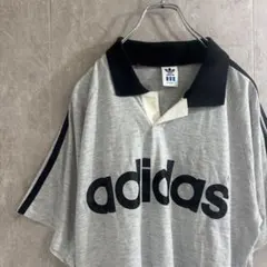 adidas グレー ポロシャツ 黒襟 90