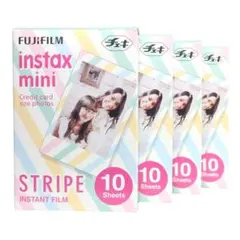 【希少・期限切れ】富士フイルム チェキフィルム ストライプ 40枚（10枚×4）