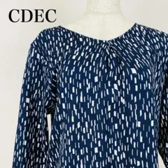美品 CDEC クードシャンス ネイビー ス長袖シャツ