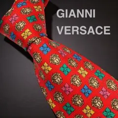 美品 VERSACE ヴェルサーチ ネクタイ シルク メデューサ 小紋柄
