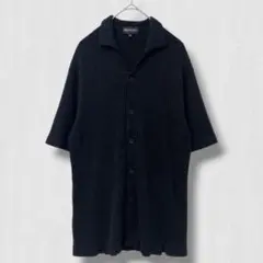 美品✨　GEORGES RECH 半袖シャツ リブ 黒 ブラック　46 M 開襟のサムネイル