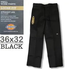 新品 36x32 ブラック DICKIES ダブルニー LOOSE FIT