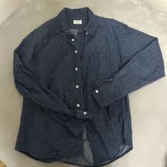GLOBAL WORK ネイビー ボタンアップシャツ M
